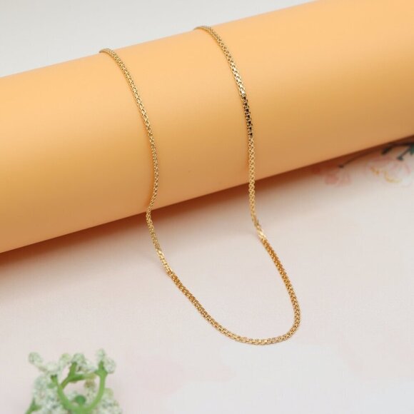 "Classic Curb Chain Rose Gold Necklace Everyday Elegance, XPNL0141 - Picture 1 of 11